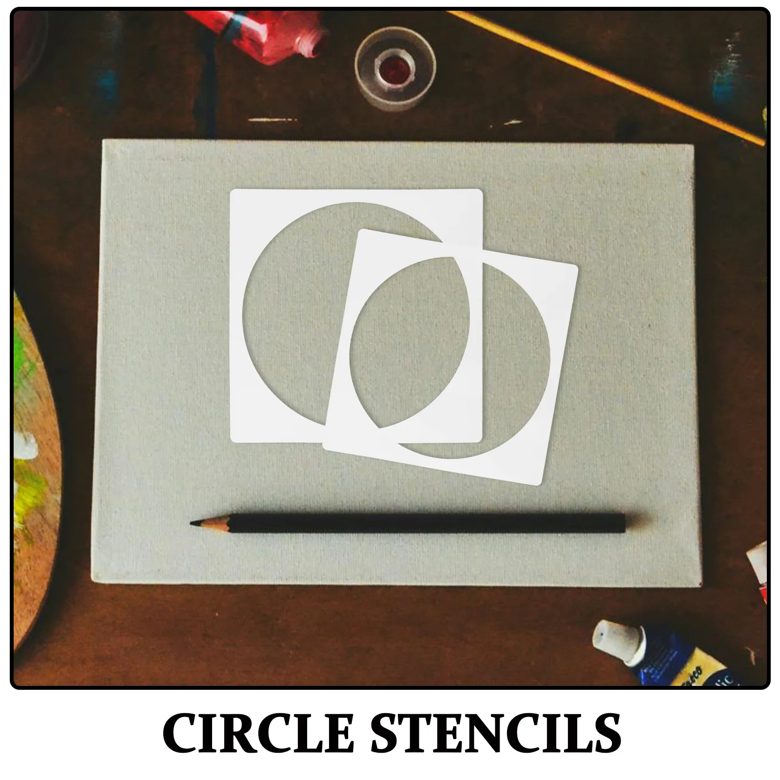 8 قطعة استنسل دائرة بلاستيكية قابلة لإعادة الاستخدام للرسم مشاريع حرفية ذاتية الصنع سكرابوكينغ جدار ديكور قالب هندسي لوازم فنية