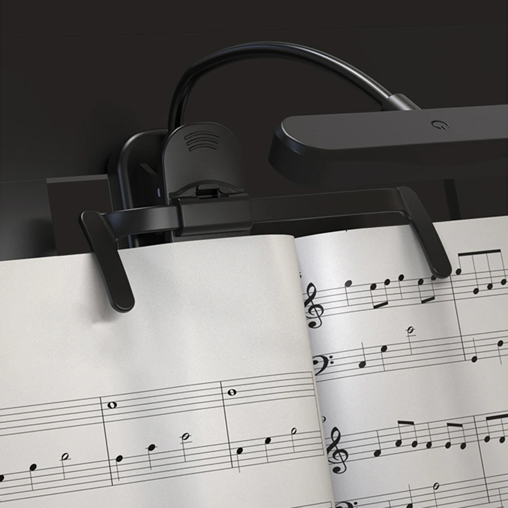 LED Music Stand Light with Flexible Neck Clip On Reading Light Touch Stepless Dimming Clip On Book Lamp for Piano Sheet Music