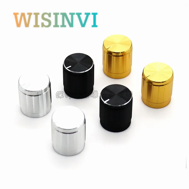 5PCS 15*16.5mm 알루미늄 합금 손잡이 전위차계 증폭기 볼륨 손잡이 캡 꽃 모양/D 모양 내부 구멍 6mm