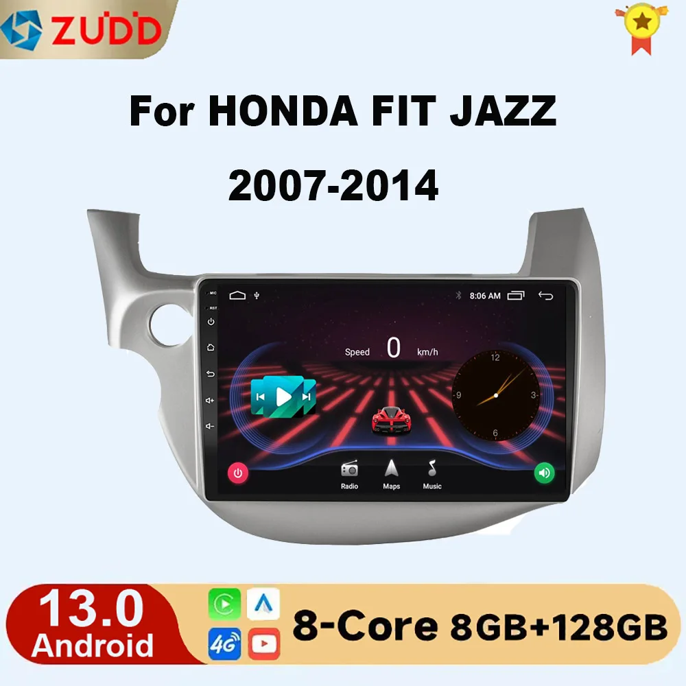 

2 din Android 13.0 Car Radio For HONDA FIT JAZZ 2007-2013 Multimedia Video Player GPS Navigation RDS 4G Carplay Head unit