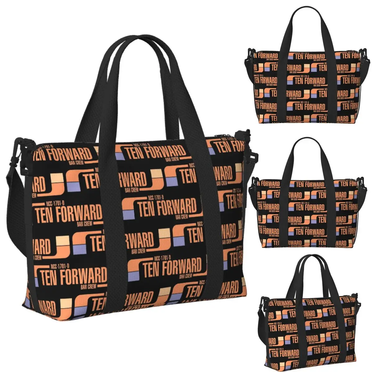 

Ten Forward Bar Crew NCC 1701-D Beach Travel Bag Large Capacity Tote Bags for Gym Sport Women Shopping Duffle Shoulder Bag