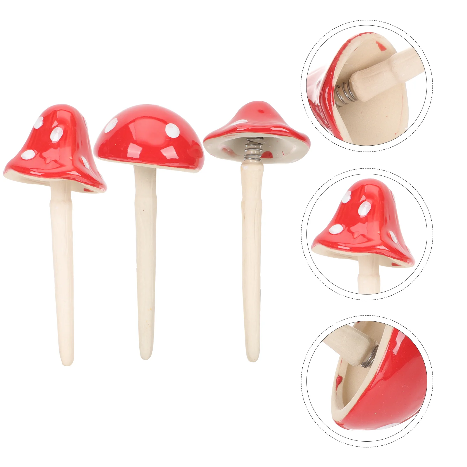 

3 Pcs Garden Decorations Outdoor Clearance Mushroom Sculptures Ceramic Statue Glass