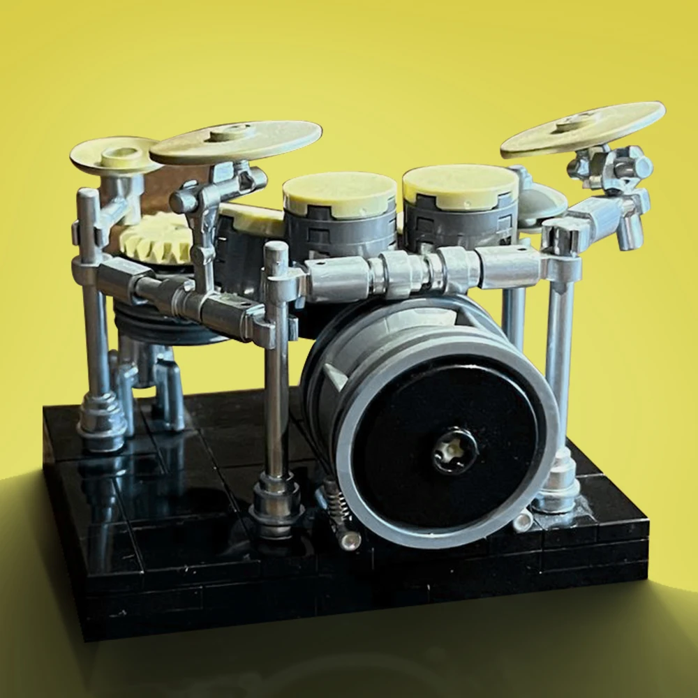 MOC Music Group Band Drumset with Rack-System Building Block set Play Drum  Education DIY Brick Toys For Children Birthday Gift