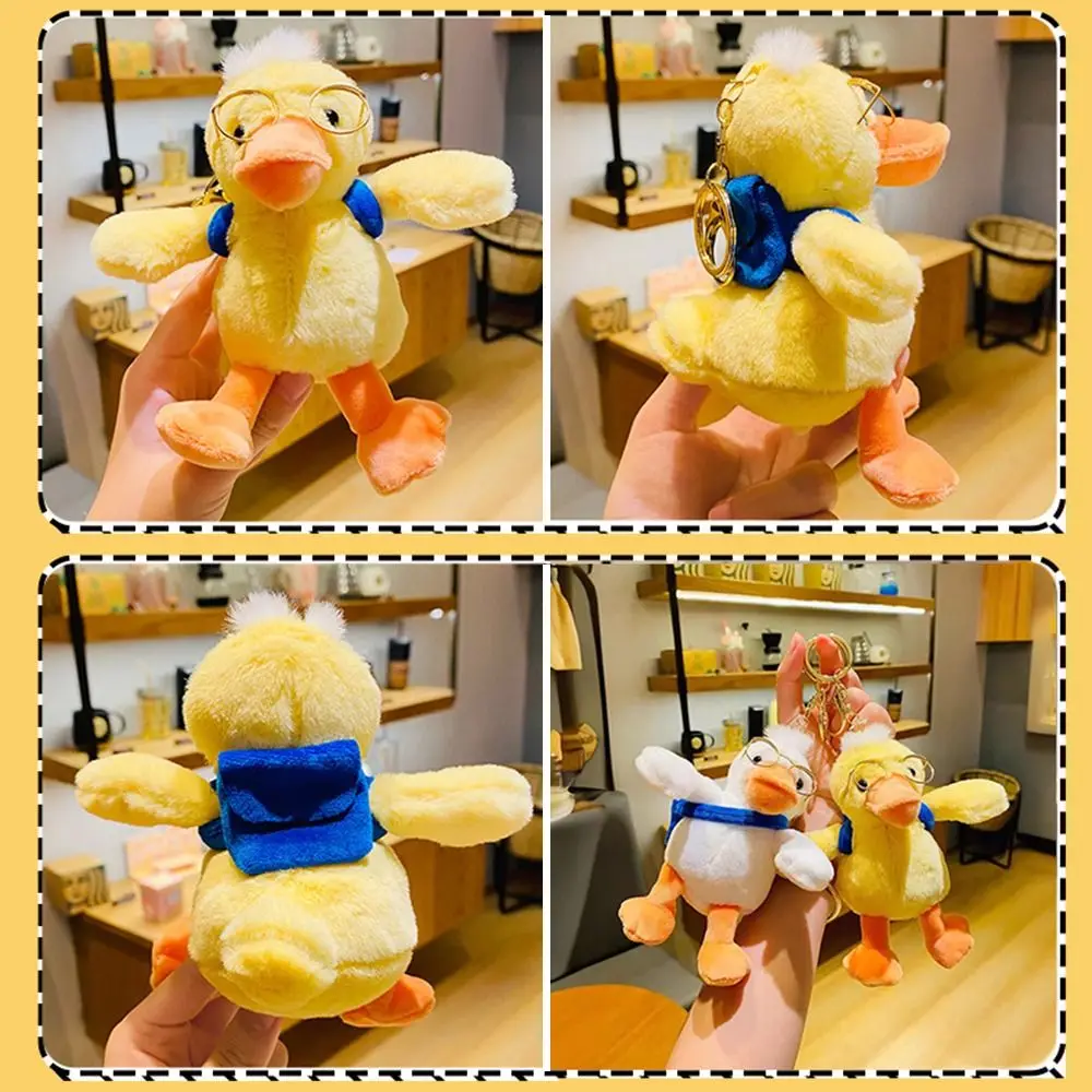 Kawaii Stuffed Plush Cartoon Yellow Duck Keychain Animals Creative Fluffty Animal Doll Cute Soft Duck Doll Pendant