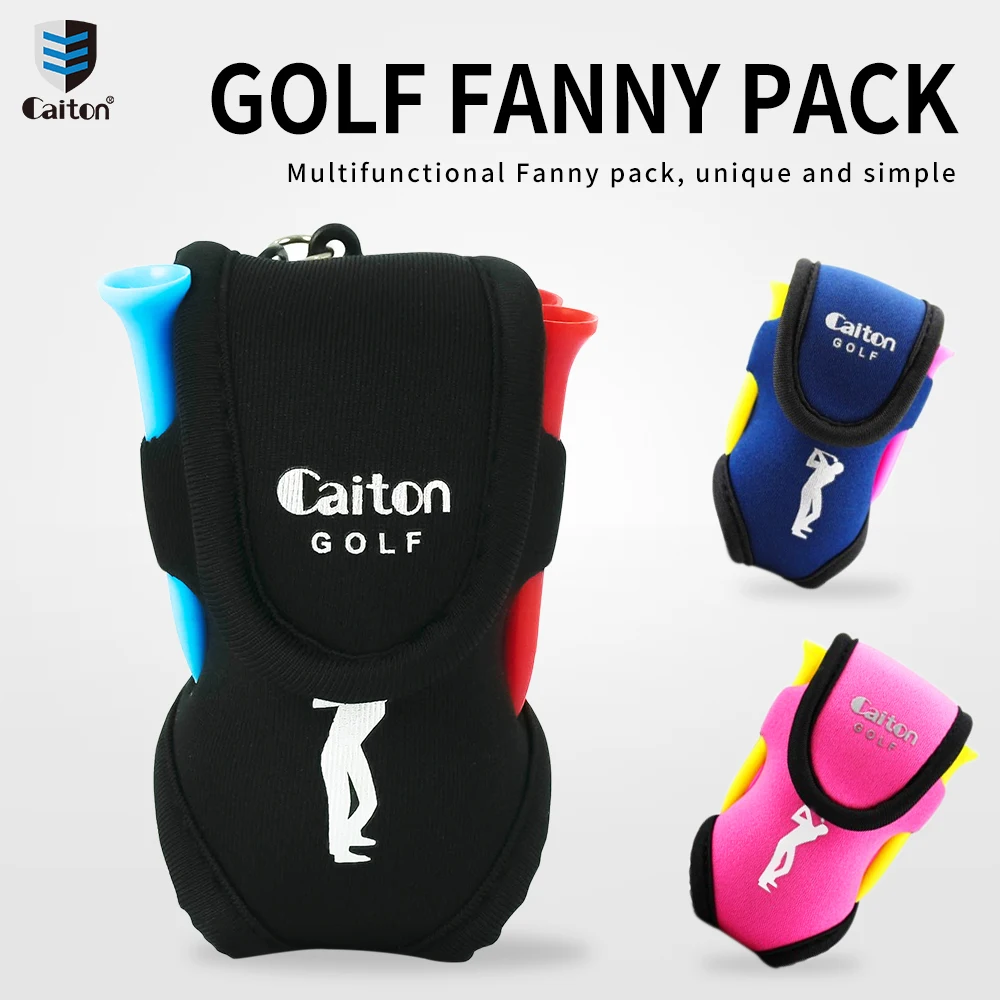 Caiton Waterproof Mini Golf Bag: Includes 4 Tees and 2 Balls, Hooks on Any Bag or Belt, Golf Accessory