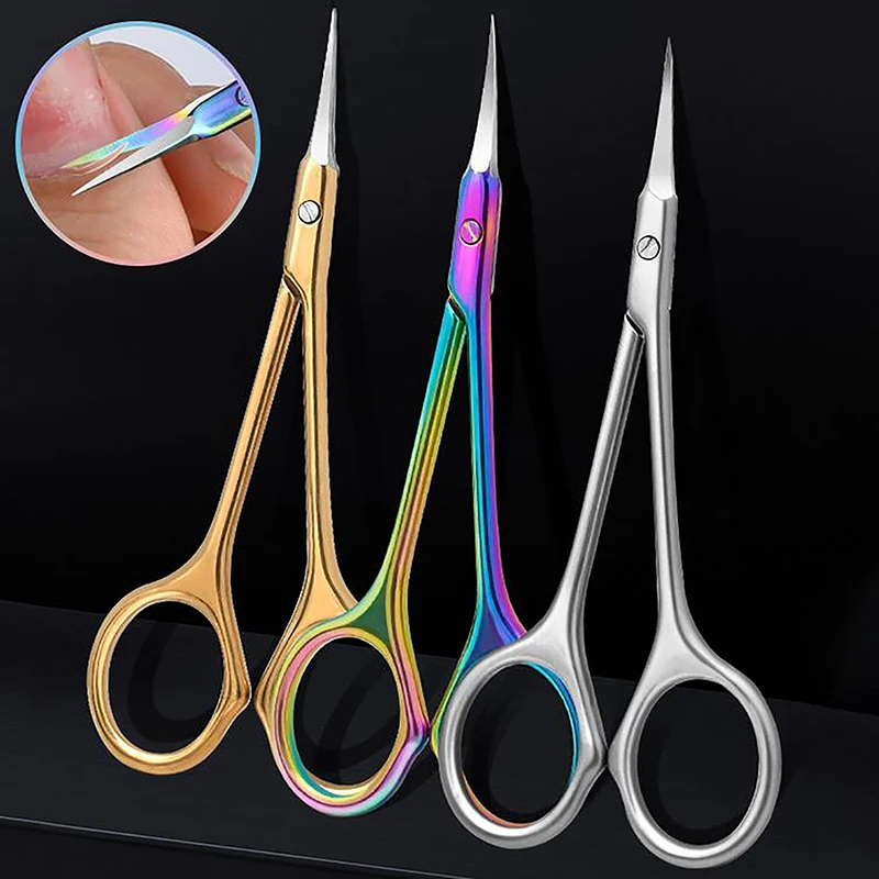 

Stainless Steel Cuticle Scissors Dead Skin Remover For Nails Art Clippers Russian Nail Scissors Manicure Curved Tip Scissor