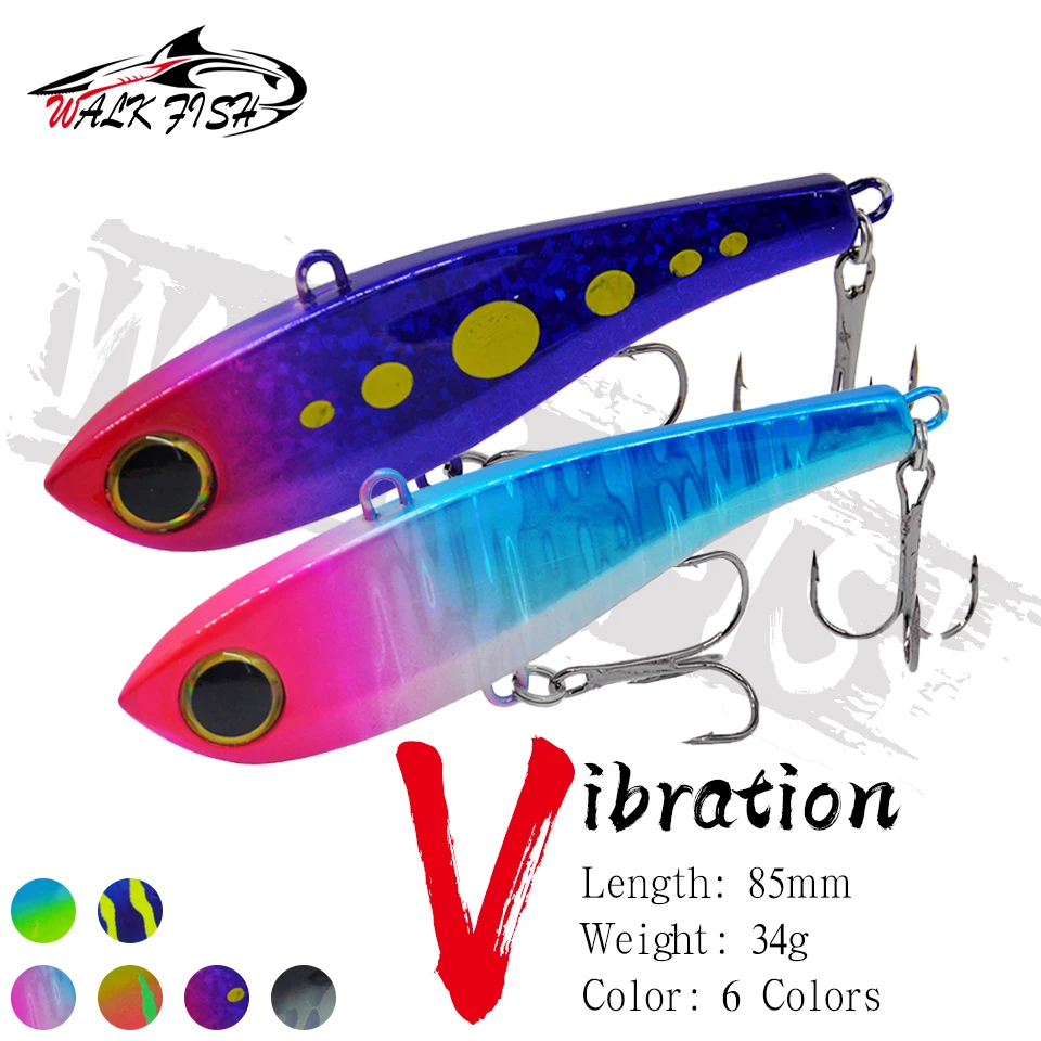 WALK FISH 1PCS 34g Winter VIB Fishing Lures High Pitch Rattl