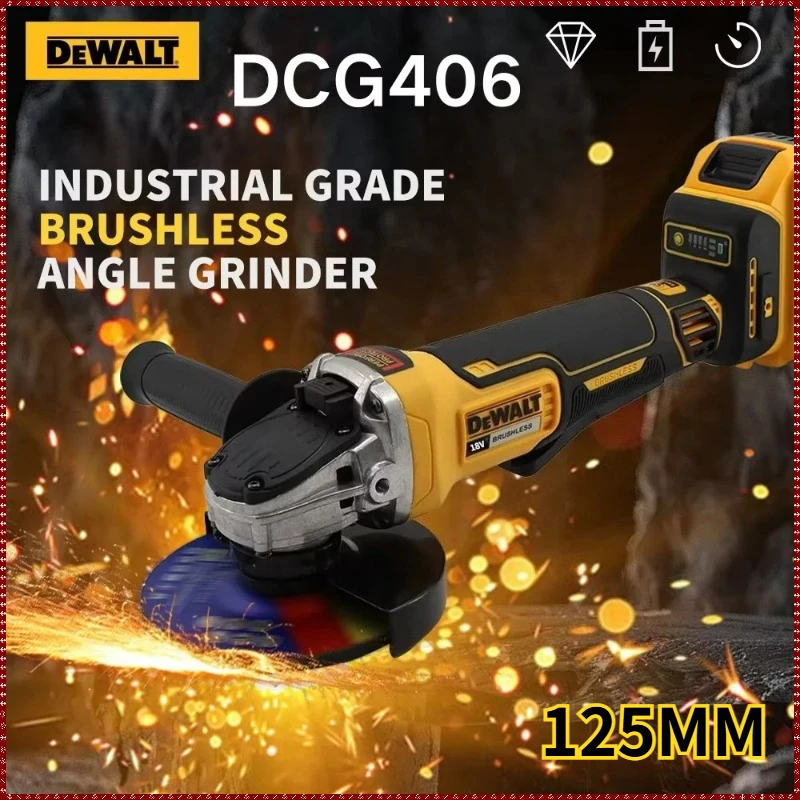 

Dewalt DCG406 125MM Cordless Brushless Angle Grinder 9000RPM Cutting Machine Polishing Machine For Dewalt 18V Battery