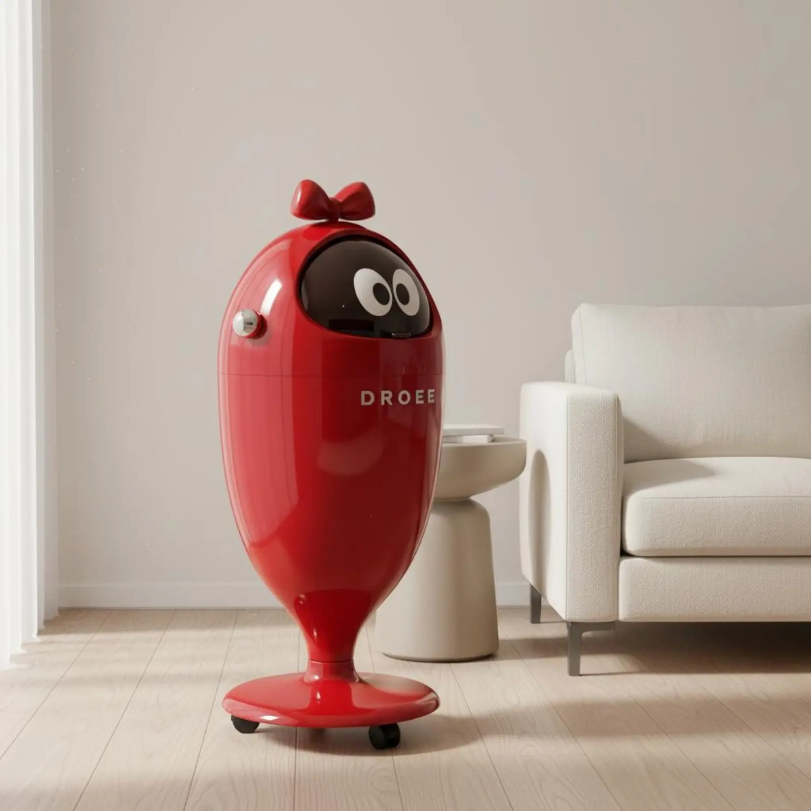 Standing Trash Can With Lid Large Capacity Decorative Bowknot Wastebasket Goblet Shape Luxury Design Container