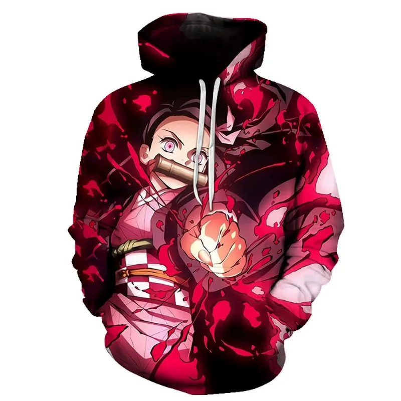 

2025 Fashion New Street Loose and Comfortable Long Sleeve Top 3D Printed Anime Devil Killer Printed Hoodie Sportswear