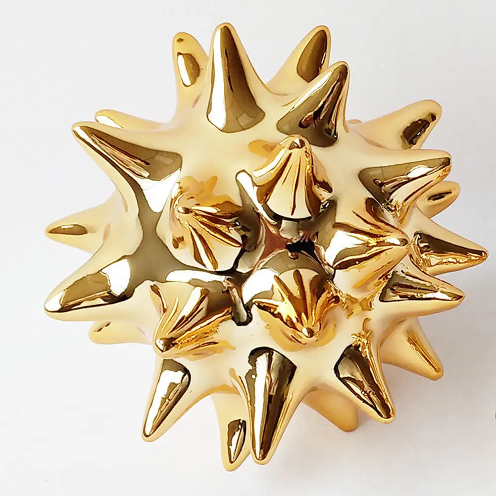 Urchin Ball Ornament Natural Solid Wood Non Toxic Bright Color Unique Shape Desktop Decoration Creative Room Home