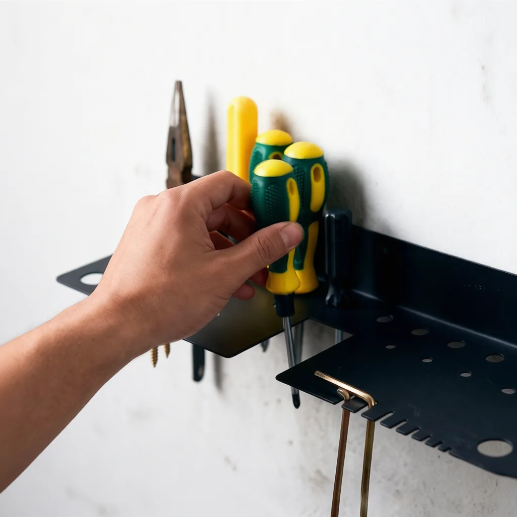 Wall Mounted Tool Storage Rack 26 Holes Metal Garage Organizer Professional Garage Equipment Pliers Screwdriver Wrench Holder