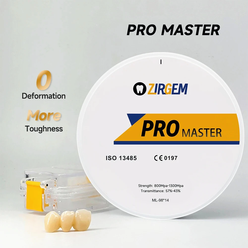 

Zirgem Pro Master Dental Zirconia Blocks OM1–OM3 High Translucency CADCAM Milling Disc for Open System Lab Crown Bridge Supplies