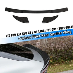 Carbon Fiber Rear Spoiler for KIA EV6 GT GTLINE Opt (2021-2024+) 3 Piece Duckbill Trunk Lid Spoiler Tail Wing