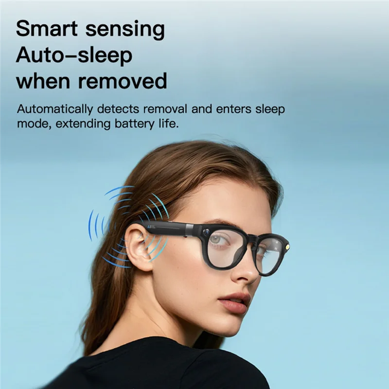 B04C-HD Real-Time Translation AI Smart Camera 800W Glasses Image Stabilization Music Sunglasses For Office Business Travel