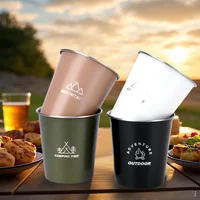 Taza de Camping de acero inoxidable de 4 Uds., tazas para beber al aire libre para pícnic al aire libre, senderismo, pesca, surf, regalo de fiesta (4 colores)