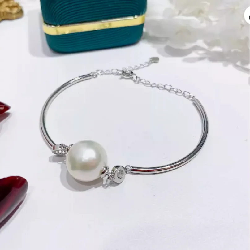 

Fashion Jewelry AAAAA Huge 10-11mm Round South Sea White pearl bracelet 925S