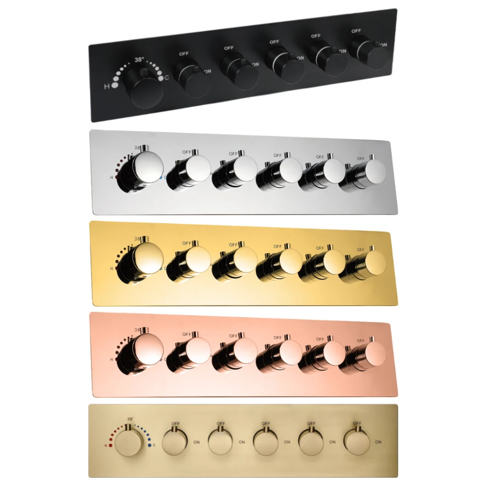 Chrome/Black/Gold Shower Valve Body Hot and Cold Water Thermostatic Control Switch Brass Mian Body