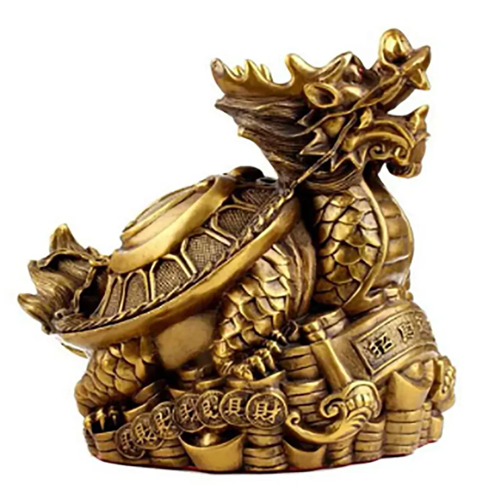 Copper Statue Fengshui copper money blessing word dragon turtle ornament eight trigrams dragon head turtle mother son dragon tur