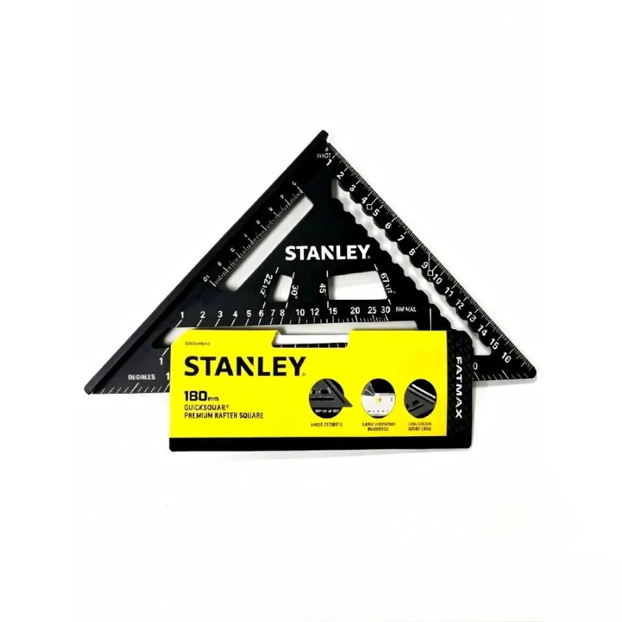 STANLEY STHT46101-0 FATMAX 180mm Aluminium Quick Square Professional Rafter Layout Tool for Carpentry Marking and Saw Guide view 3