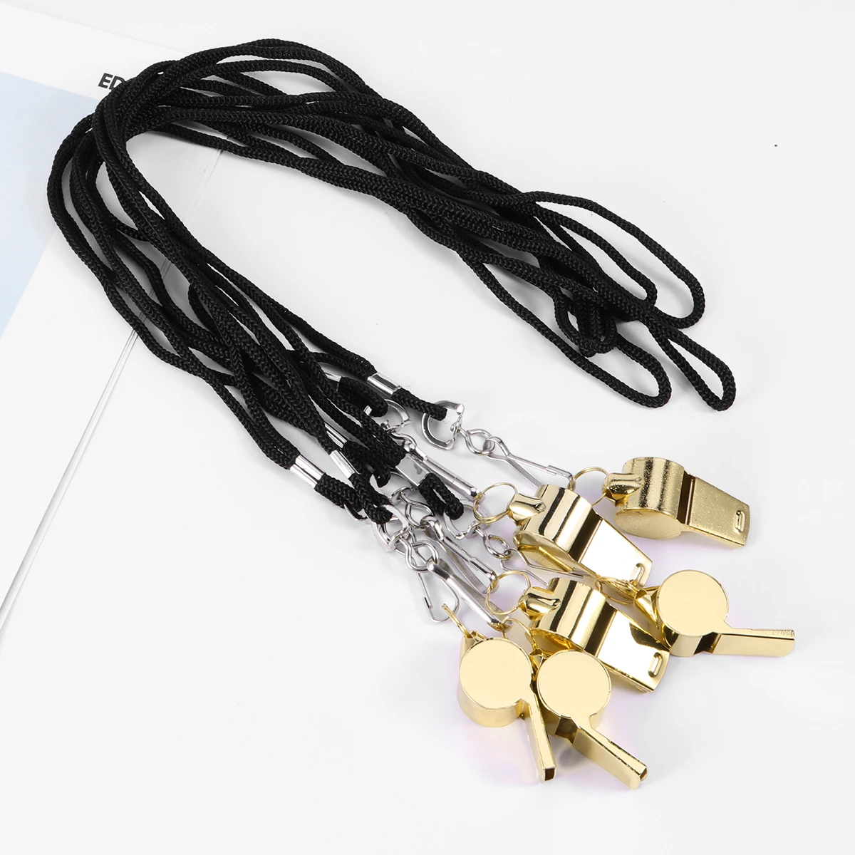 

6 PCS Emergency Whistles Loud Outdoor Survival Whistles For School Gym Camping Hiking Training (Golden)