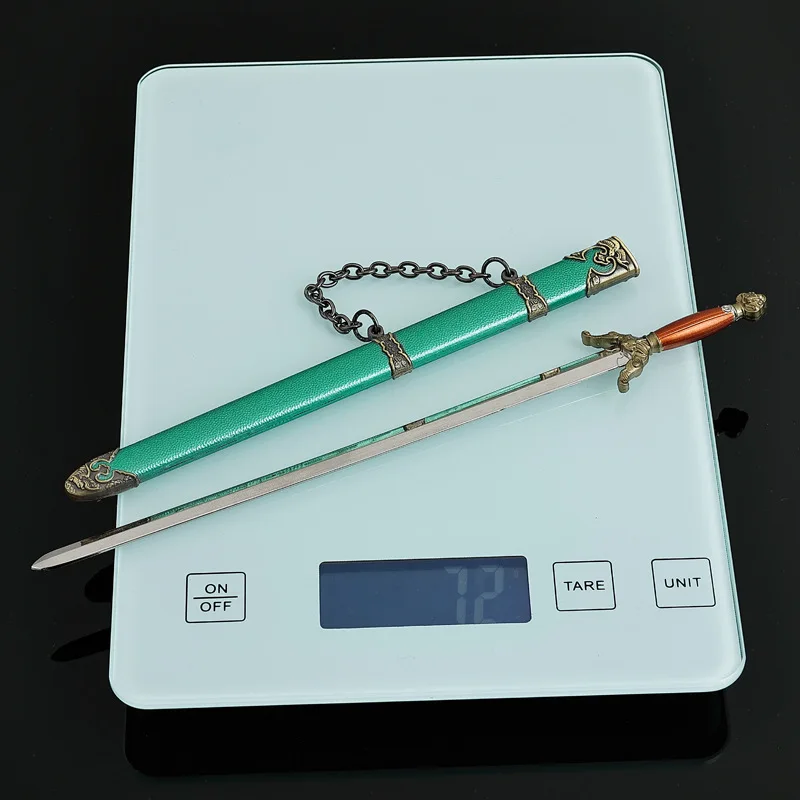 22cm/8.66in 중국 영웅 금속 검 사무라이 모델 소품 코스프레 애니메이션 주변기기 휴일 선물 소장품 책상 장난감 스포츠