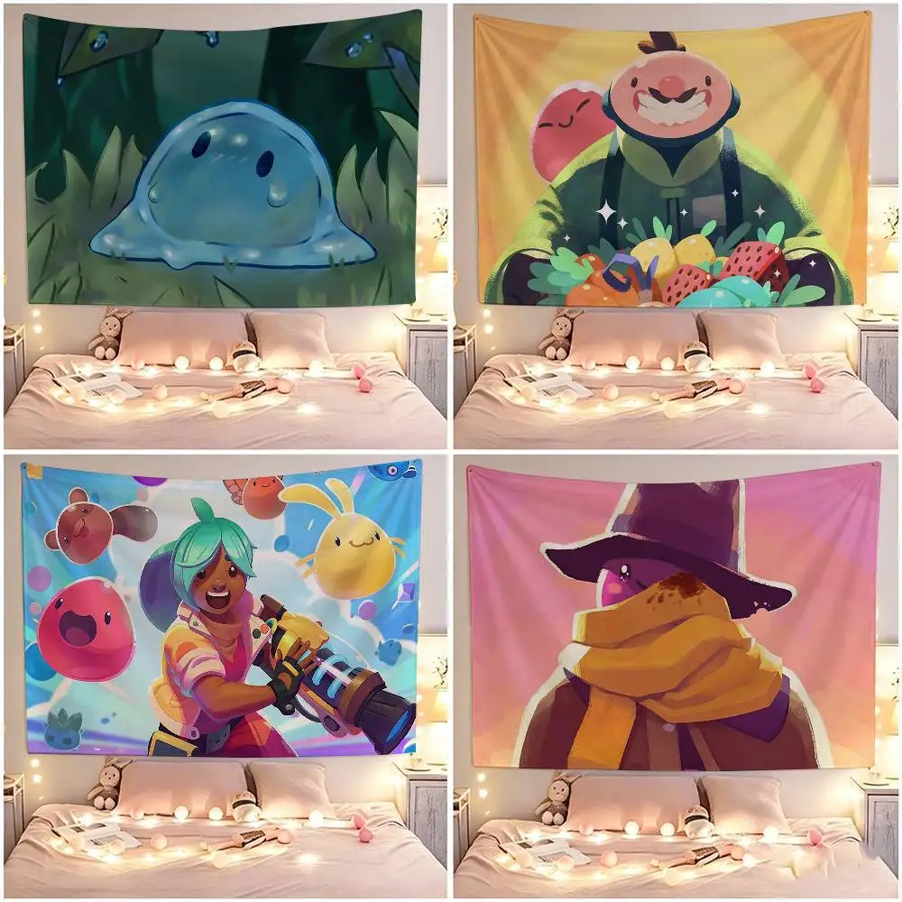cute Naughty Slime Rancher  Flags Wall Hanging Tapestry Outdoor Garage Room Decorative flag Background Blanket