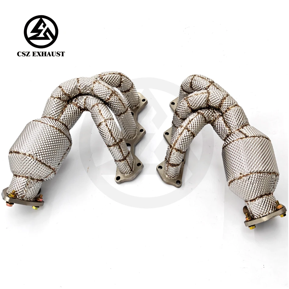 For Porsche 718 For Cayman For GT4 4.0L 2022- 200 Cells Catted Manifolds Sport Downpipe Performance Headers -SS304