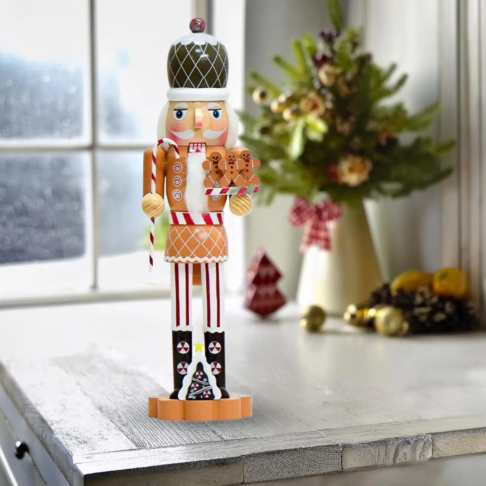 Wooden Gingerbread Christmas Decorations Christmas Decorations Gingerbread Figures Seasonal Holiday Festival Figurines Doll