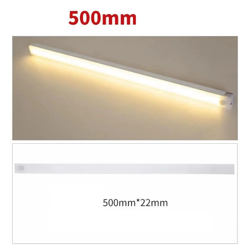 AY03-Sensor de movimiento LED debajo del gabinete lámpara regulable recargable luz nocturna escaleras armario habitación pasillo tubo barra bombilla