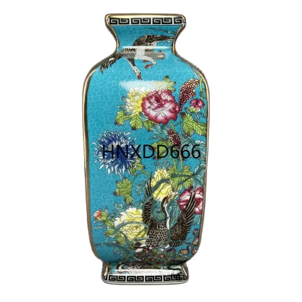 Flower and Bird Vases, Antique Porcelain, Porcelain, Antique Porcelain, Qianlong, Enamel Painting, Golden Square