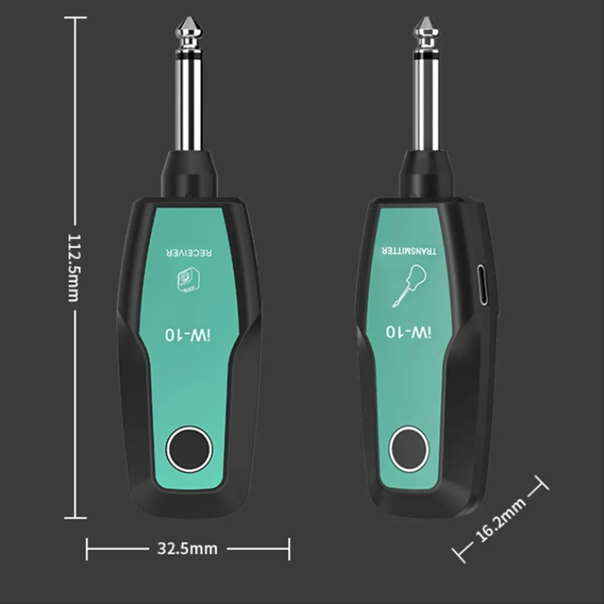 

(AD10) Электрический беспроводной трансивер для электрогитары и бас-гитары, аудиоразъем, зеленый
