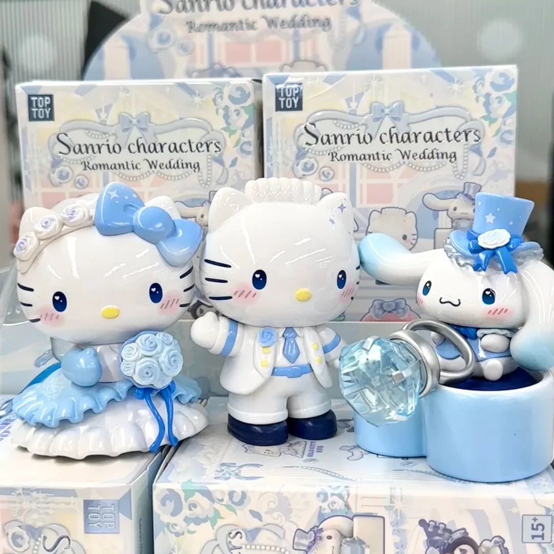 Genuino Sanrio Personaggi Serie di Nozze Scatola Cieca Anime Figure Romantico Kt Cinnamoroll Melody Kurom Pochacco Raccogliere Giocattoli Regalo