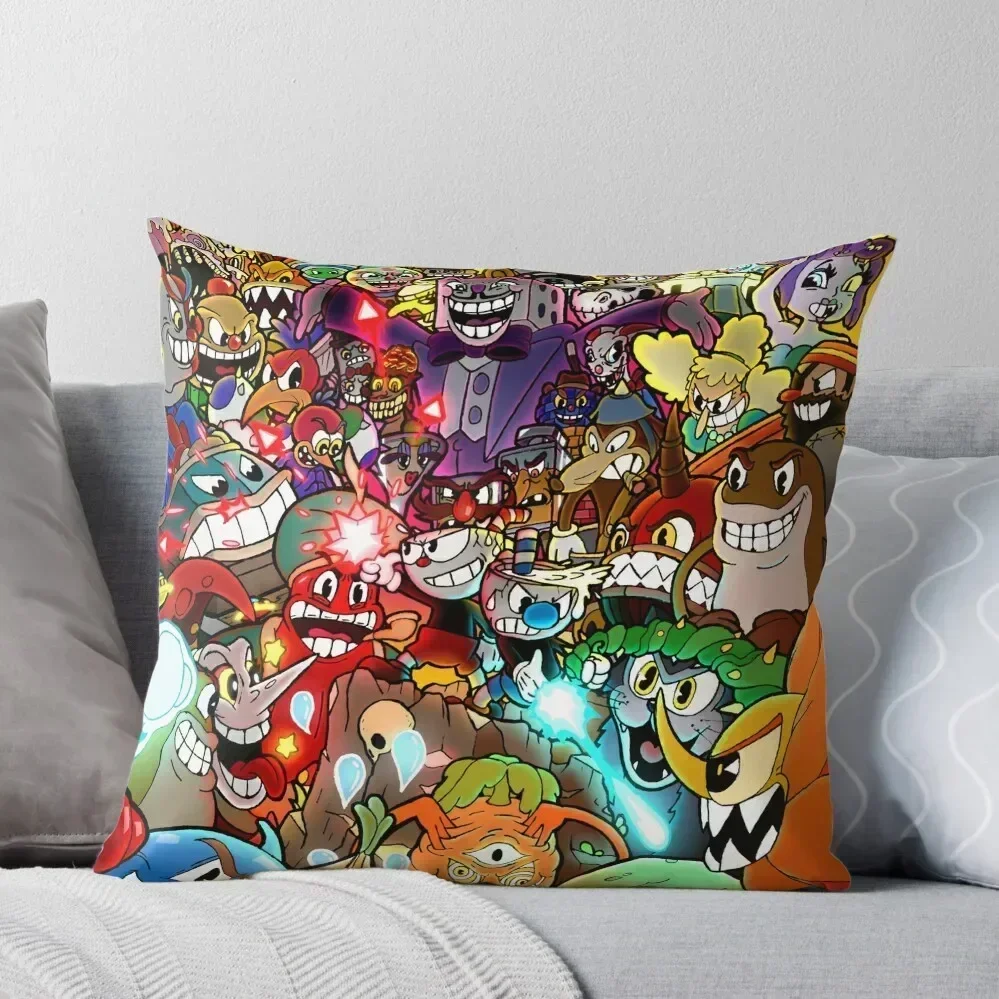 

Cuphead Poster + Color Throw Pillow Cushions For Sofa Pillow Cover Cushions Cushion Cover Set pillow