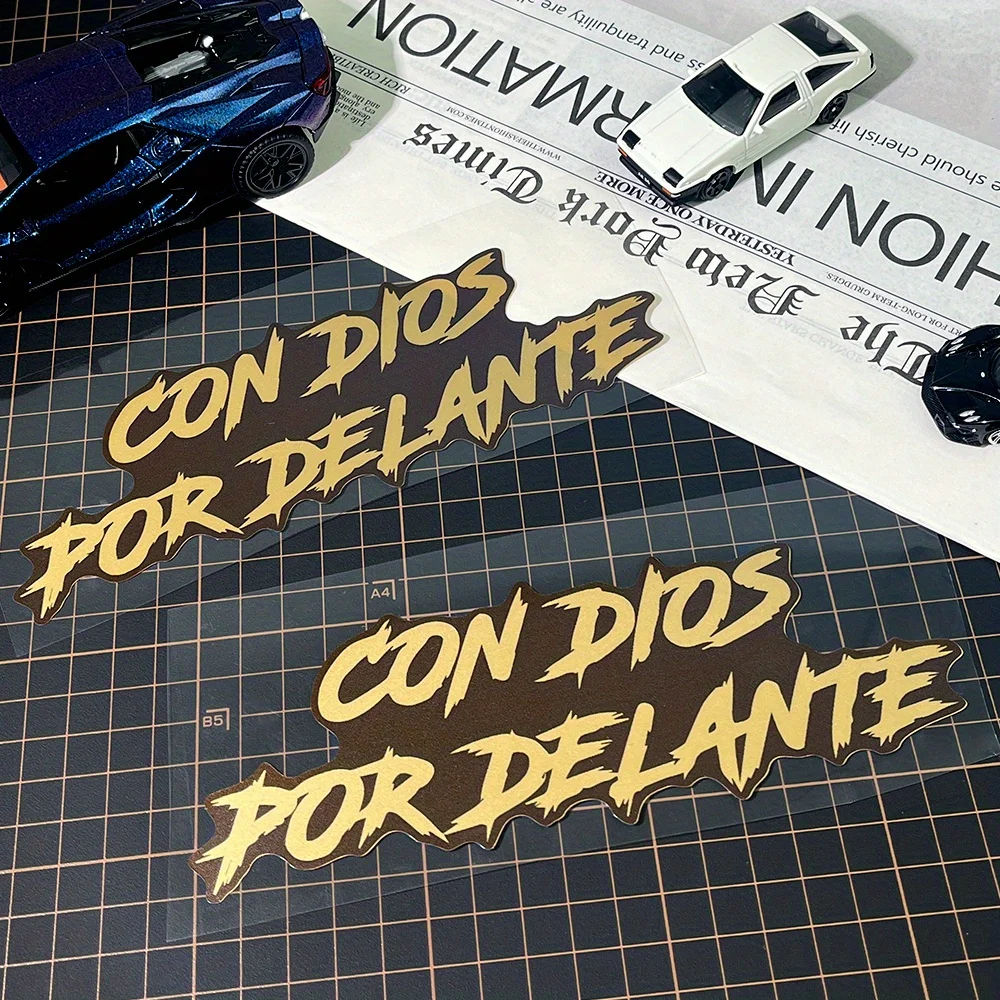 

Theme Matte Gold Waterproof Vinyl Bumper Window Spanish Style Car Sticker Religious