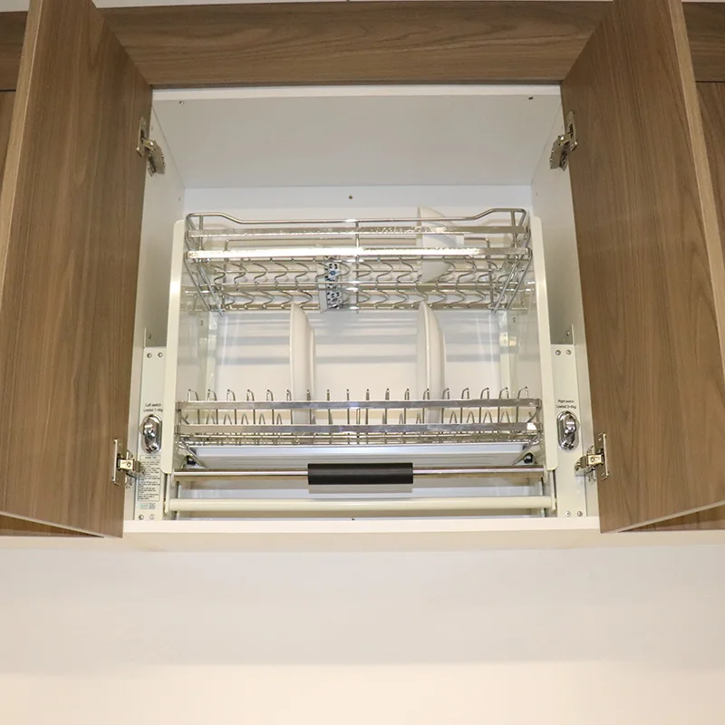 Kitchen Hanging Cabinet Stainless Steel Dish Rack Hanging Cabinet Pull Basket Lift Up Down Pull-down Drain Bowl Rack Lift