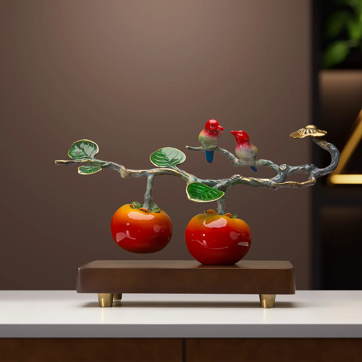 LMM persimmon ruyi copper persimmon ornament high-end living room office decoration