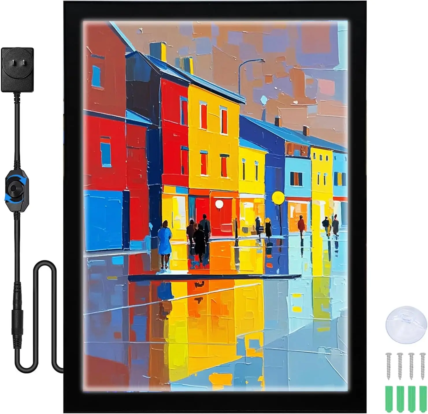 

24x36 Inch LED Poster Frame, Backlit Movie Poster Light Box, Black Aluminum Wall Mount