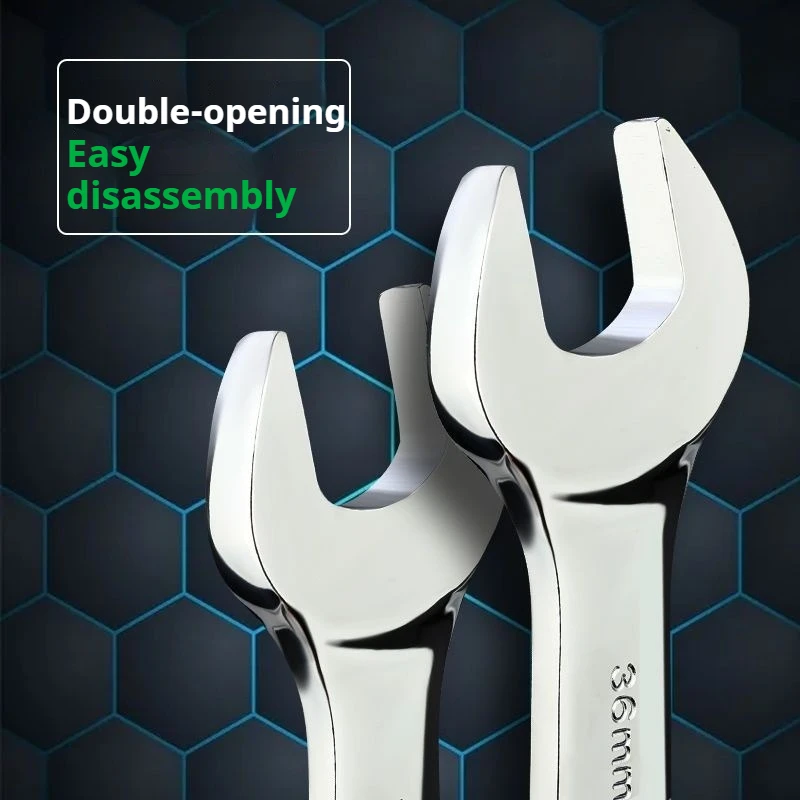 Professional Mirror Polished Wrench Double-End Open Box End Wrenches Multifunctional Automotive Industrial Maintenance Tool