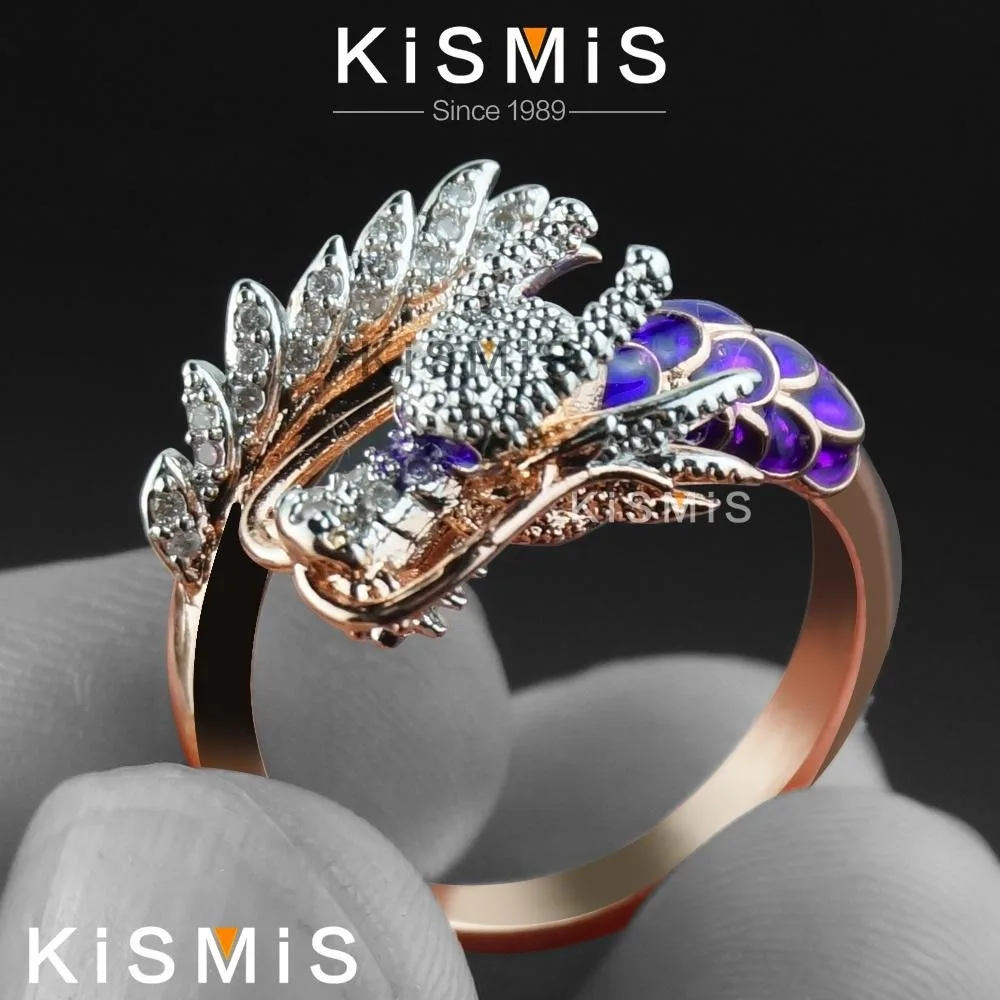 Punk Dragon Ring, Chinese Dragon CZ Ring Unique Design Fashion Gift Women Fashion Kismis Accessories Fits Women Men Size 6 to 10