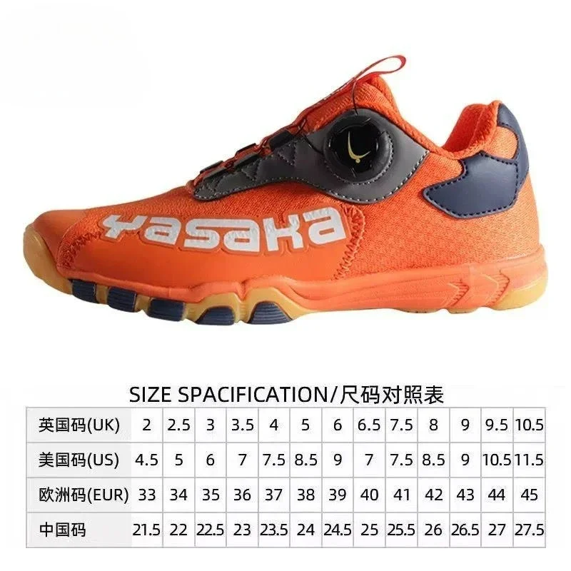 2026 Summer Table Tennis Shoes For Men Women Orange Indoor Sports Shoes Unisex Quick Lacing Badminton Shoes Youth Brand Gym Sho