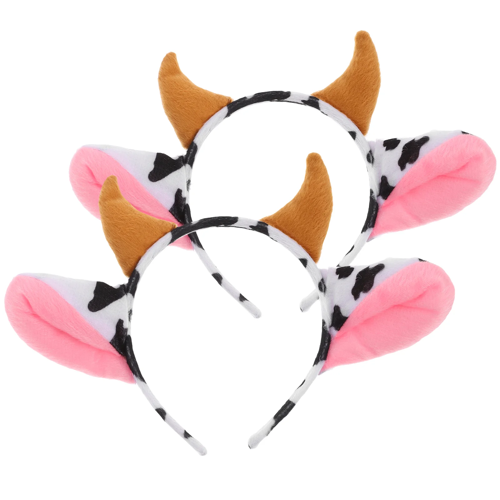 

2 Pcs Cow Headband Dairy Animal Hair Ribbons Make up Hairband Cattle Child Makeup