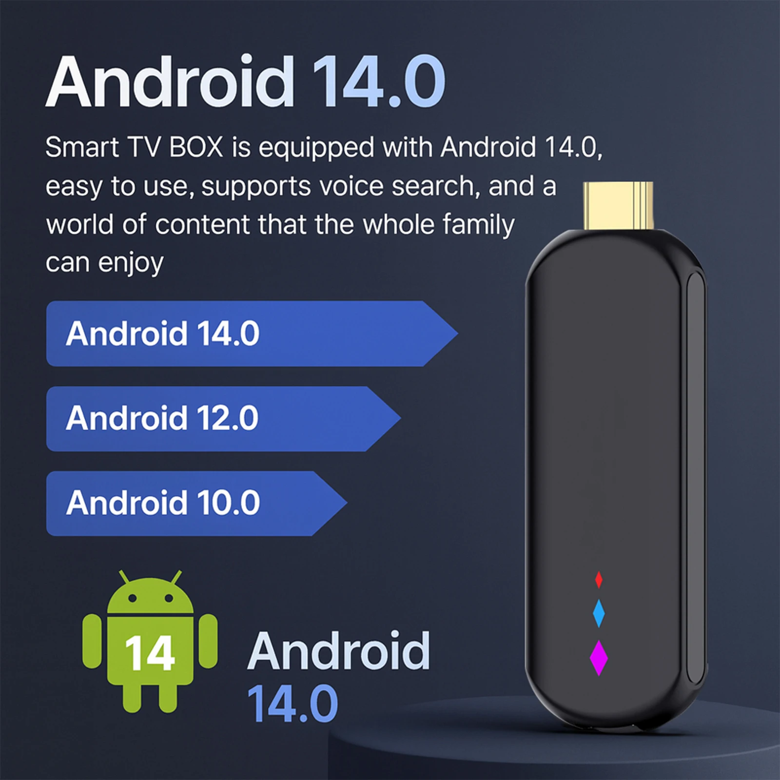 جهاز Android 14 2G 16G Mini TV Stick مع جهاز التحكم عن بعد ومشغل الوسائط المتدفق رباعي النواة TV Box لـ Netflix Hulu Flixster Youtube