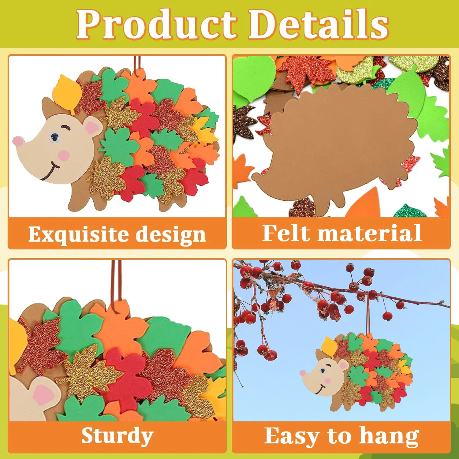 8 個ハリネズミ泡ステッカーハリネズミ工芸品 Diy ステッ - Art And Craft Autumn のレビューと価格