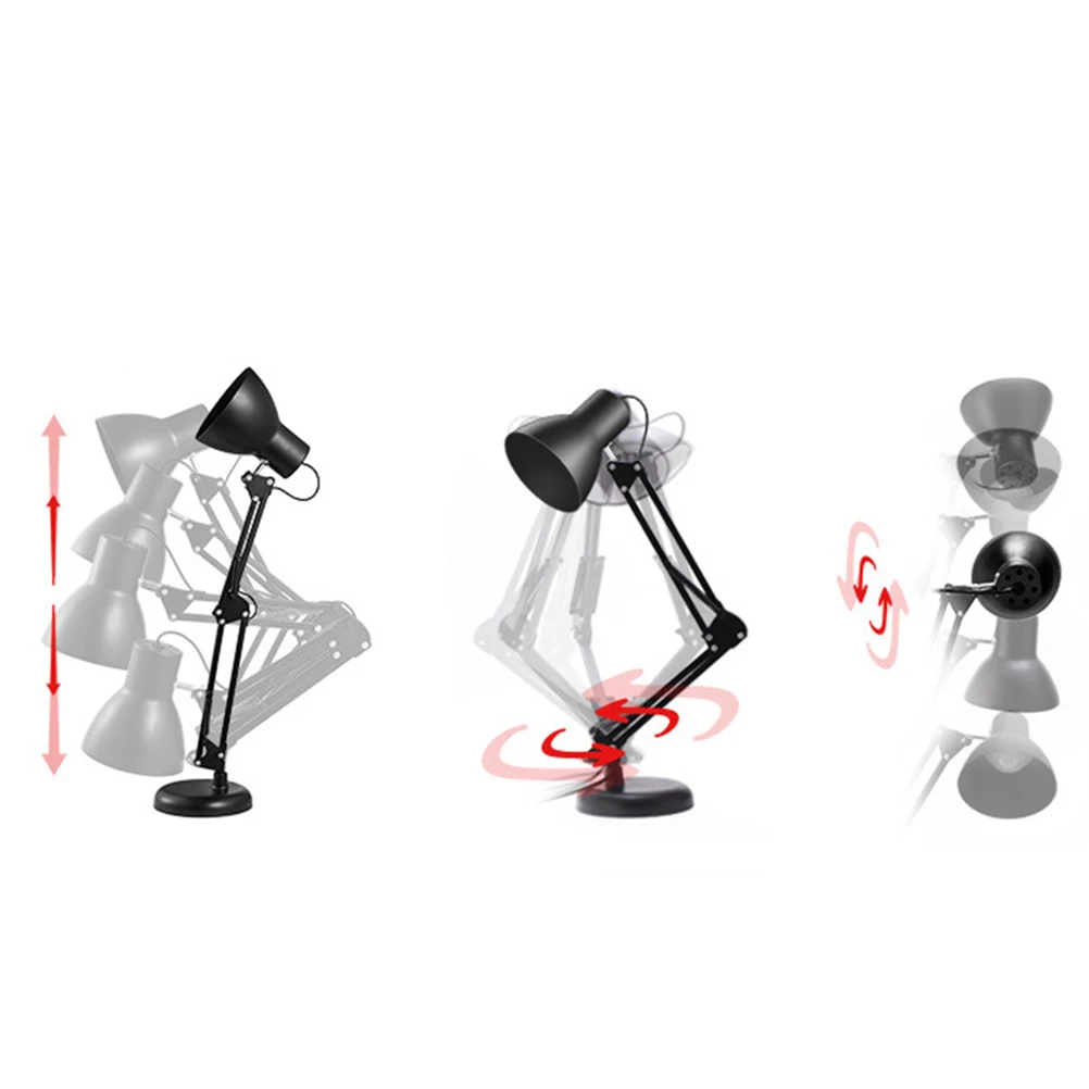 Eye Protection LED Desk Lamp Long Arm Foldable Rechargeable Clip Light Dimmable Non Glare Metal Student Study Room Living