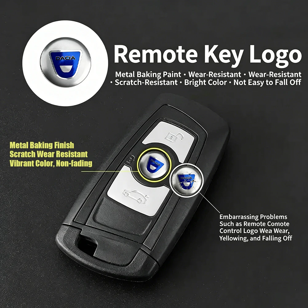 Car Remote Key Sticker Aluminum Emblem Decoration Decal For Dacia Sandero Stepway Duster Logan MCV Jogger Bigster Spring Dokker