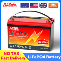 12V 100Ah LiFePO4 Battery with 100A BMS Lithium Iron Phosphate Rechargeable Batteries RV Boat Motor Battery 8000+ Cycles
