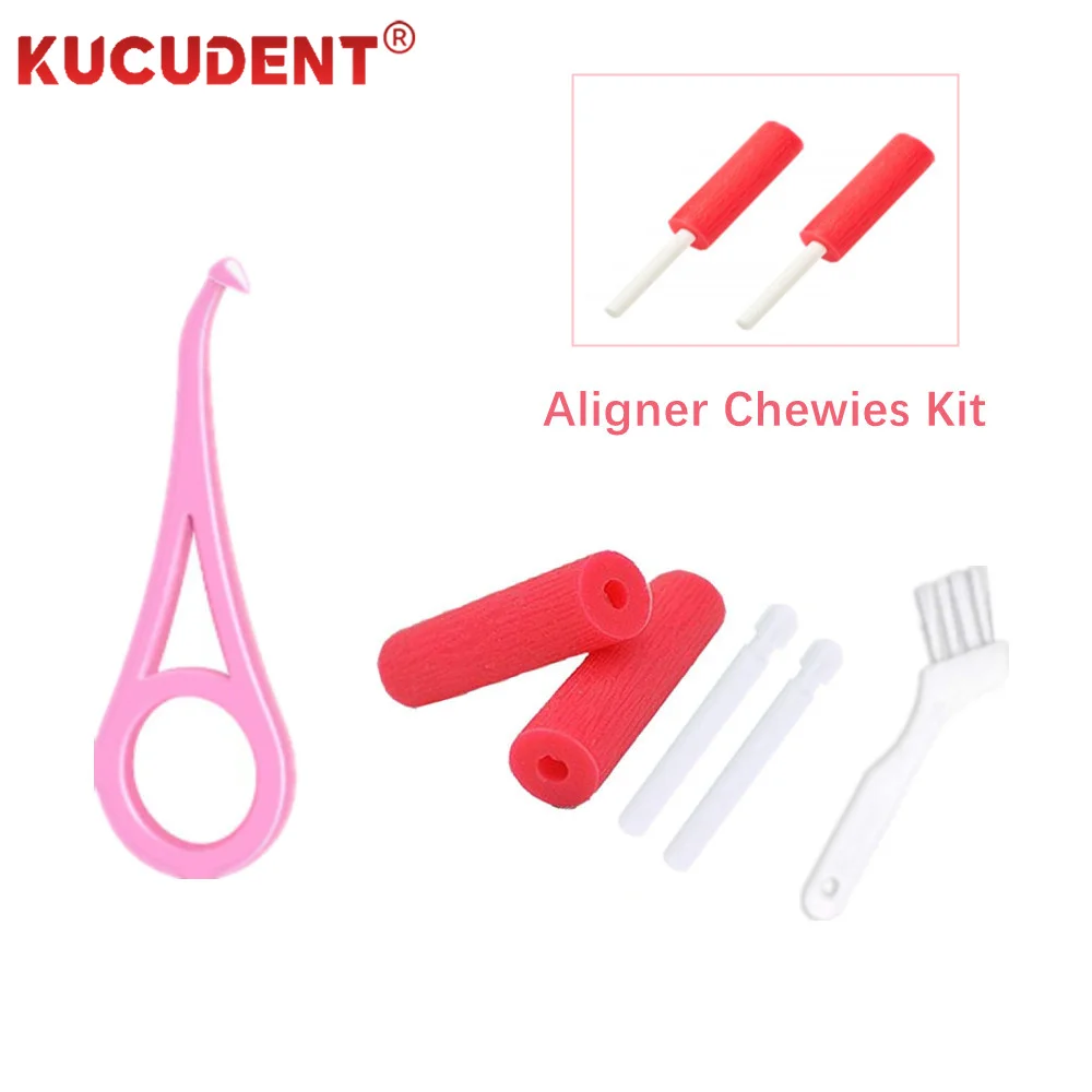 1 Kit Dental Orthodontic Retainer Aligner Chewies Brace Extractor Hook Bite Stick Tooth Tray Seaters Remove Oral Care Tool Set