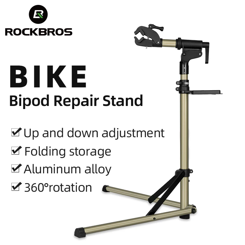 ROCKBROS Bike Reapir Stand With Tool Tray Comfortable Maintenance Bike Work Stand Adjustable Foldable Storage Display Stand