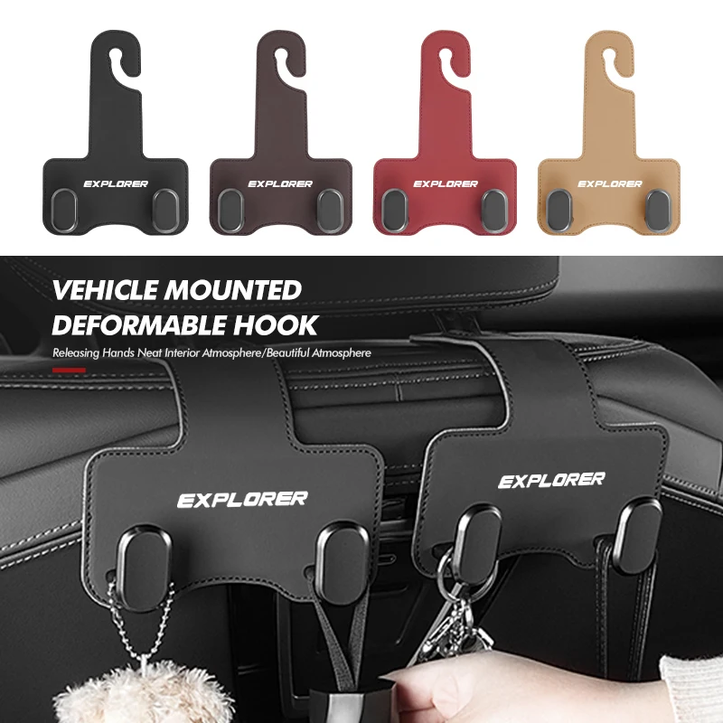 

Car Rear Seat Double Head Storage Hook Headrest Hanger Clip For Ford Escape Ecosport Fusion Explorer Expedition Taurus